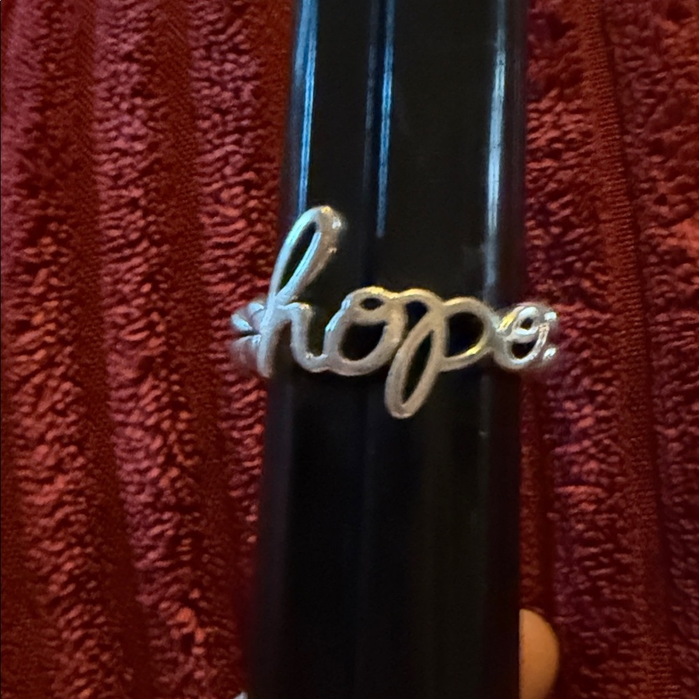 JAI Sterling Silver Braided HOPE Ring 925 Thailand – Cursive Message Band